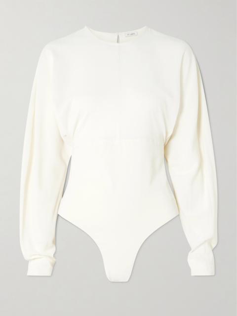 ST. AGNI Gathered Stretch-crepe Bodysuit