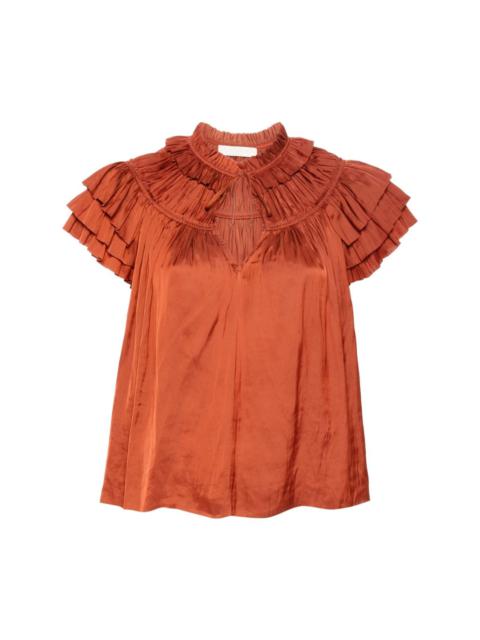 Liv plissÃ©-effect blouse