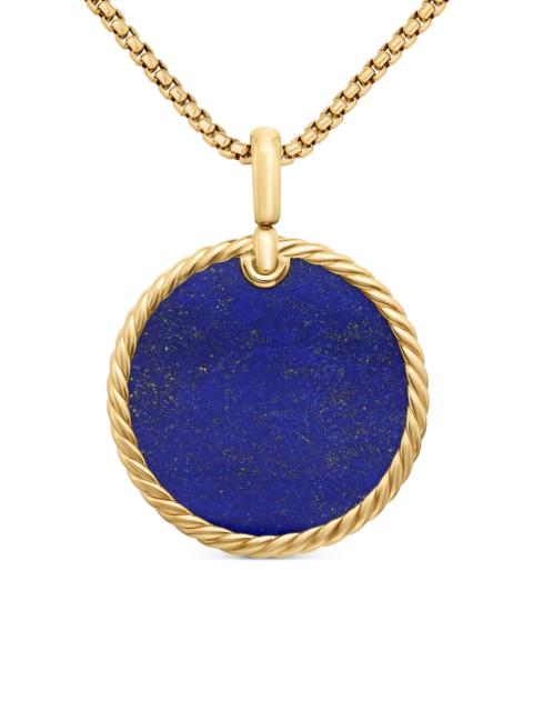 DAVID YURMAN Women's DY Elements Disc Pendant in 18K Yellow Gold - Lapis Lazuli