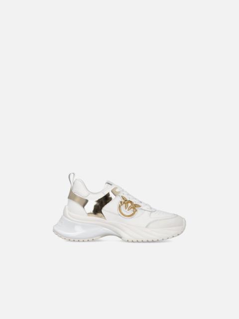 PINKO ARIEL LEATHER-EFFECT SNEAKERS WITH MIRROR DETAILING