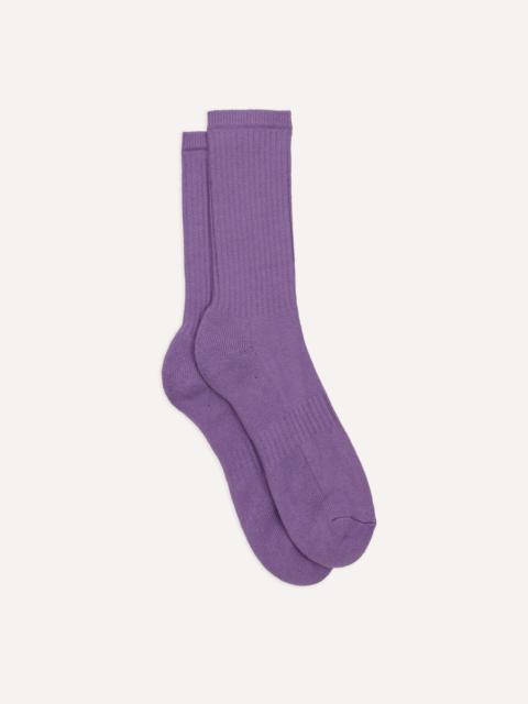 Drake's Purple Cotton Sports Socks