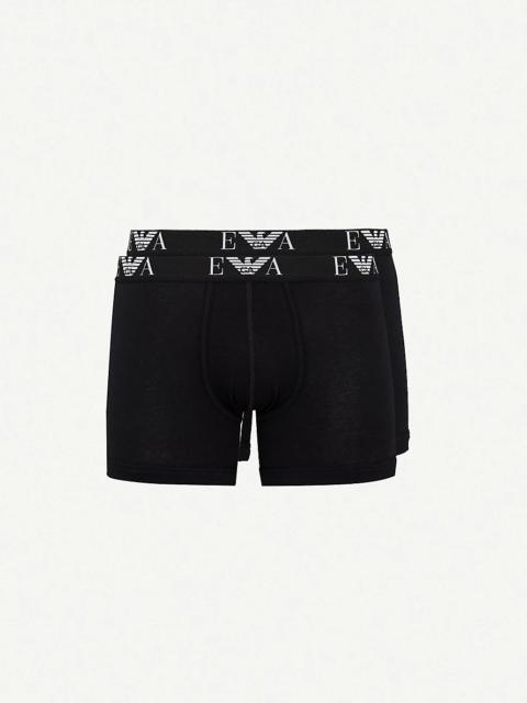 EMPORIO ARMANI Pack of two logo-detail regular-fit stretch-cotton boxers