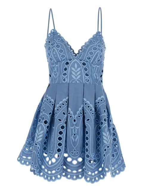 Charo Ruiz eyelet-design V-neck mini dress