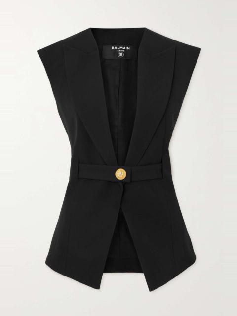 Belted wool vest