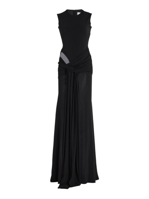 ALEX PERRY Cut-out Draped Jersey Gown black