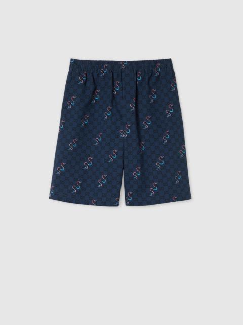 GUCCI Printed cotton ripstop shorts