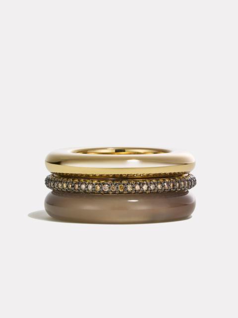 By Pariah Stack_Aurea Ring Stack | Grey Agate