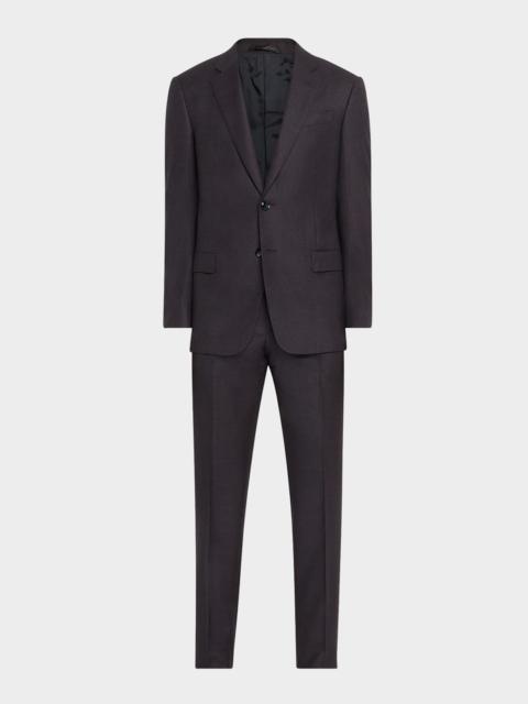 GIORGIO ARMANI Men's Micro-Textured Wool Classic Fit Suit