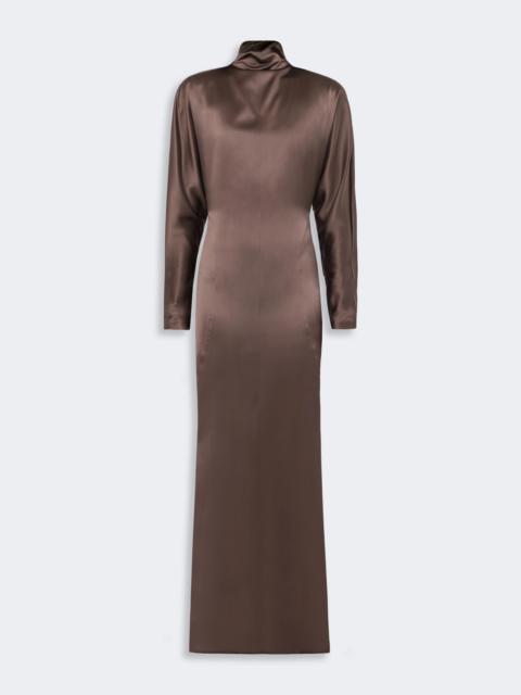 Max Mara SPUMA Long silk-satin dress - MUD