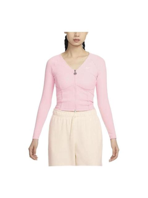 Nike (WMNS) Nike Sportswear V-Day Long-Sleeve Full-Zip Top 'Pink' HF1133-631