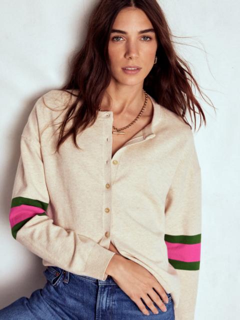 BODEN Lara Relaxed Cotton Cardigan-Oatmeal Melange
