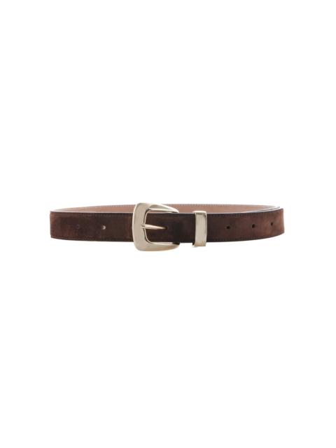 KHAITE Benny Suede Belt brown