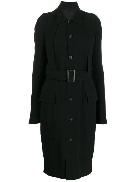 Rick Owens single-breasted belted coat