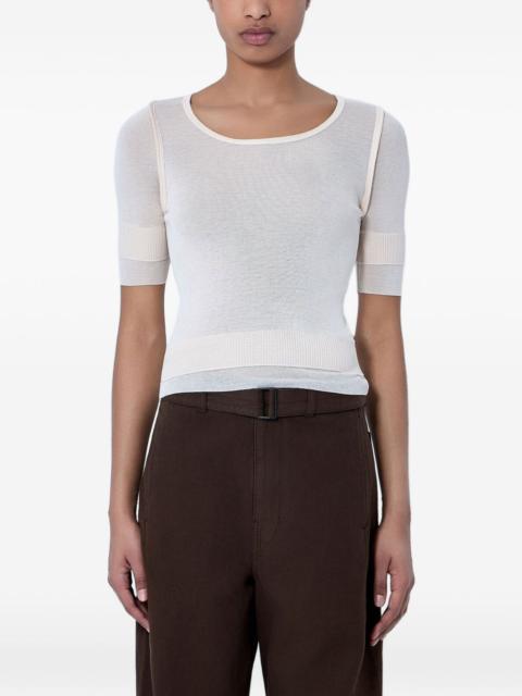 Lemaire semi-sheer ribbed-knit T-shirt