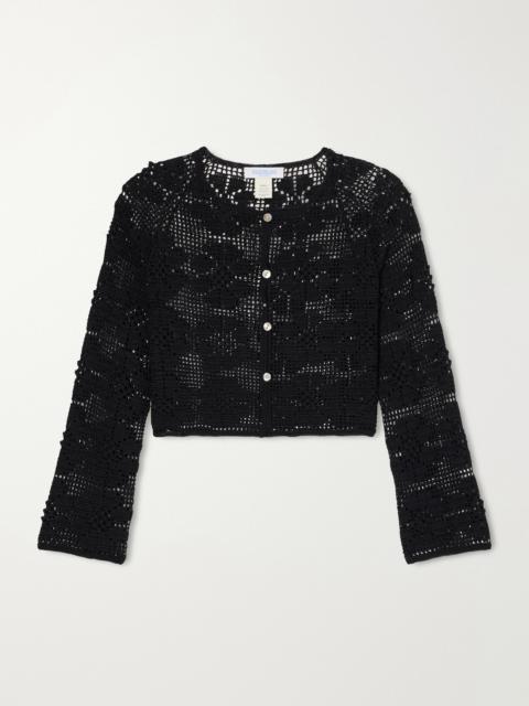 CALLE DEL MAR Daisy Chain Cropped Crocheted Cardigan