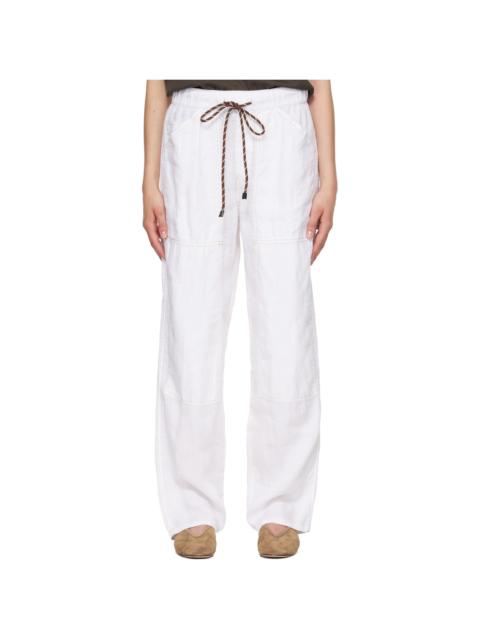 rag & bone White Atlas Linen Trousers