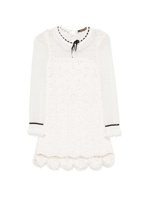 Roberto Cavalli crochet ribbon-detail mini dress