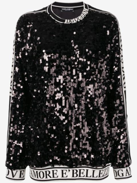 Dolce & Gabbana sequin slogan sweatshirt