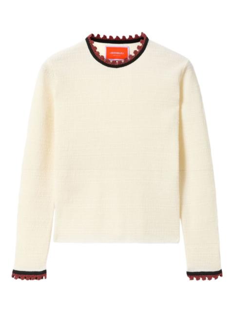 La DoubleJ scallop-trimmed wool-blend sweater