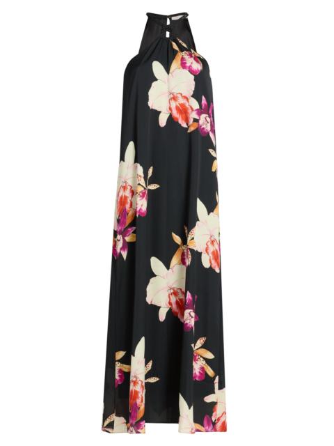 KOBI HALPERIN Women's Jennie Halterneck Maxi Dress - Black Multi