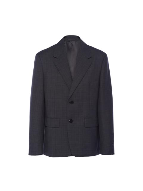 Single-breasted Prince of Wales mohair jacket