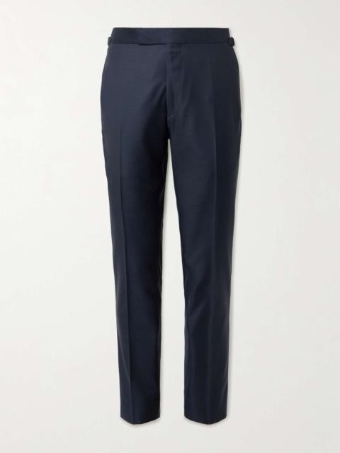 Shelton Straight-Leg Sharkskin Wool Trousers