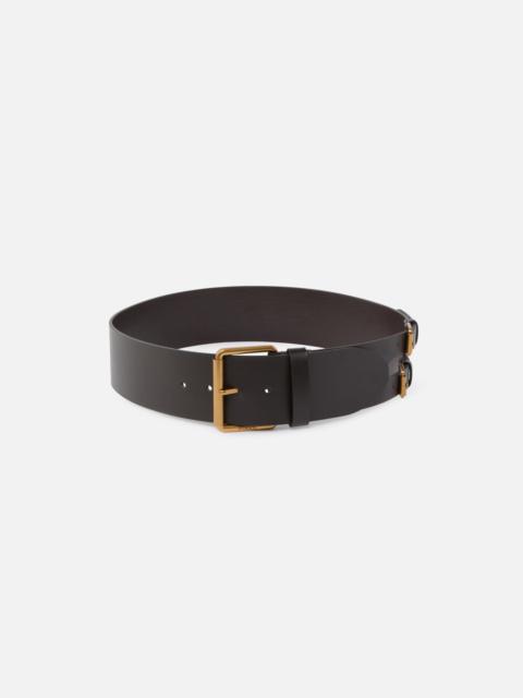 PINKO SMOOTH LEATHER BELT WITH STRAPS, 6 CM
