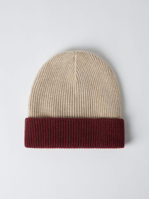 Brunello Cucinelli Cashmere double knit ribbed beanie