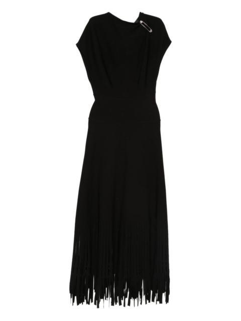Lanvin safety-pin fringed midi dress