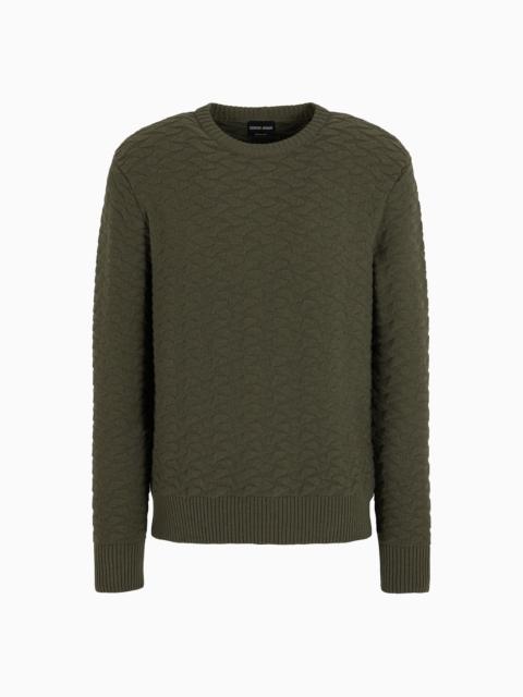 Jacquard virgin-wool blend crew-neck jumper