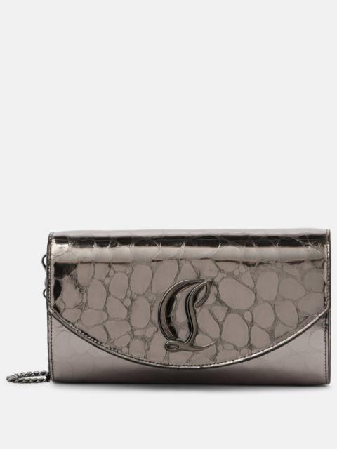 Christian Louboutin Loubi54 metallic leather wallet on chain