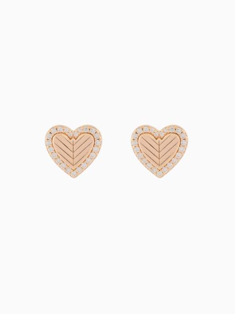 EMPORIO ARMANI ROSE GOLD-TONE STERLING SILVER STUD EARRINGS