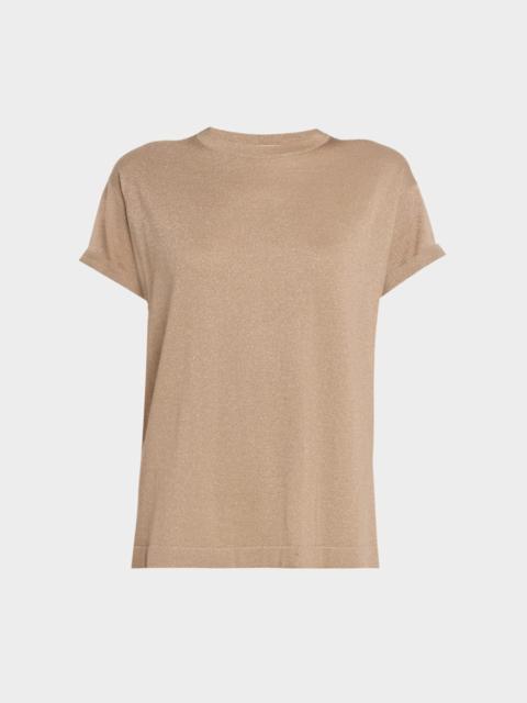 Brunello Cucinelli Cashmere Silk Lurex Short-Sleeve T-Shirt