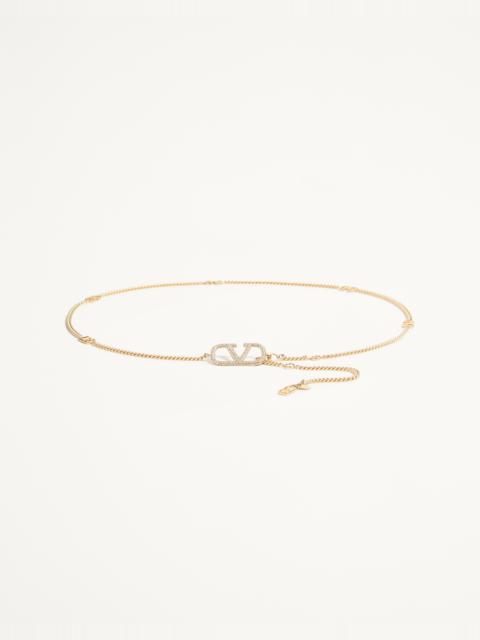 Valentino VALENTINO GARAVANI VLOGO SIGNATURE CHAIN BELT WITH SWAROVSKI® CRYSTALS