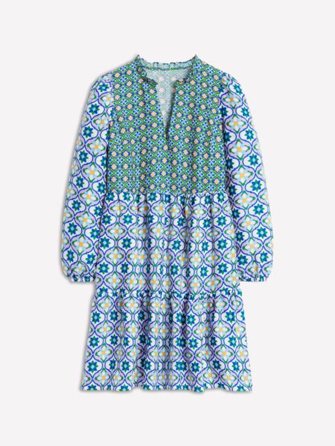 BODEN Esme Linen Mini Dress-Multi, Floweret Tile