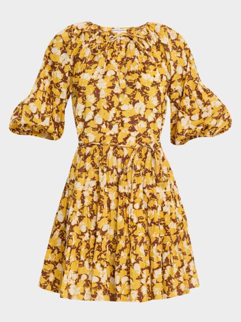 APIECE APART Cefalu Tiered Organic Cotton Voile Mini Dress