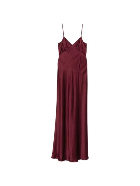 Max Mara satin-finish spaghetti-strap maxi dress