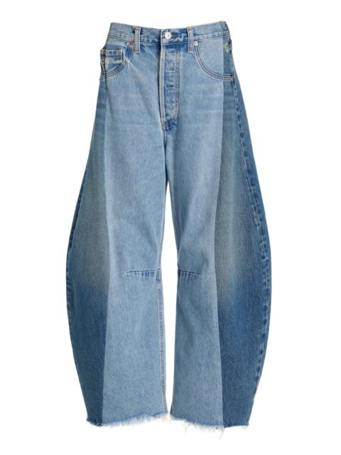 Citizens of Humanity Horseshoe Paneled Rigid High-Rise Wide-Leg Jeans medium wash
