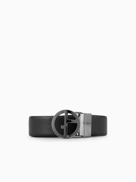 Two-toned, reversible leather belt