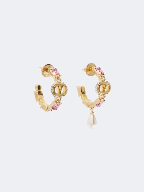 Valentino Ovalette embellished hoop earrings