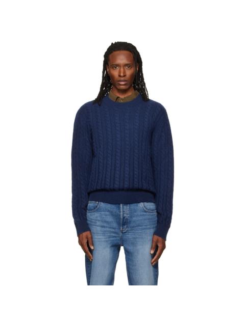 A.P.C. Navy Oversized Cable-Knit Sweater
