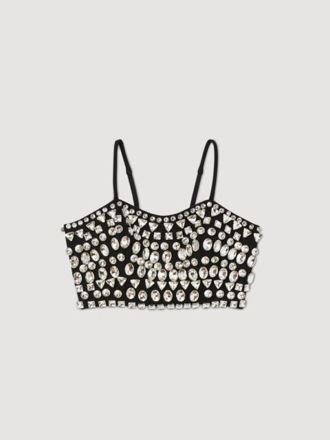 Sandro TOP EMBELLISHED WITH RHINESTONE GEMS