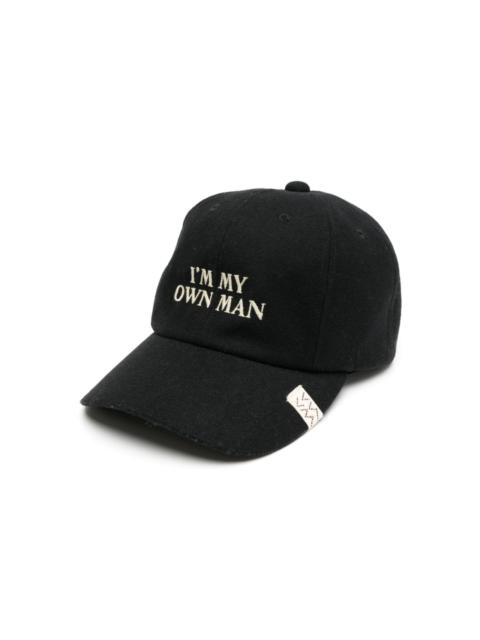 visvim slogan-embroidered felted cap