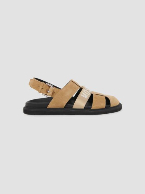Moschino Men's Logo Suede Fisherman Sandals - Beige