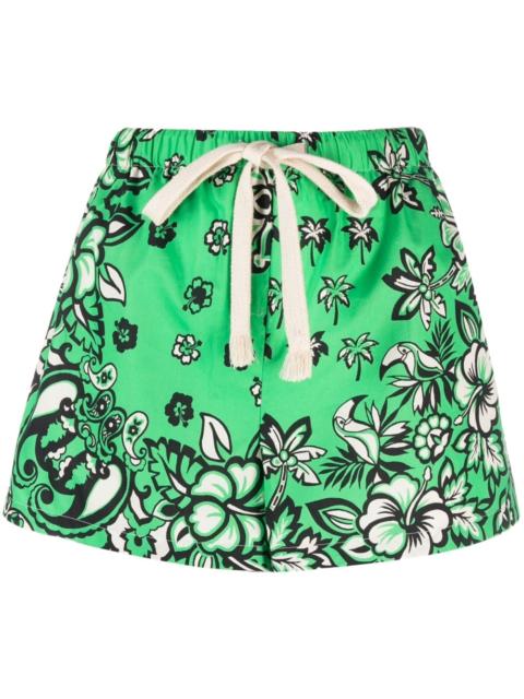 REDValentino floral-print drawstring shorts