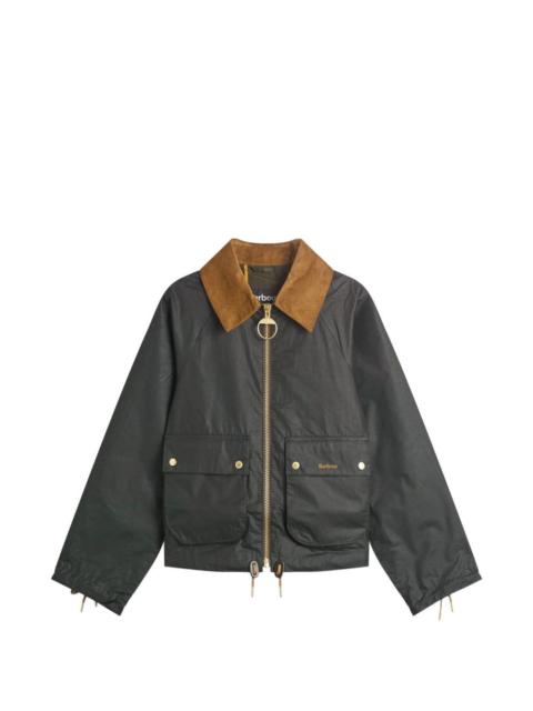 Barbour Marron patch-pocket zip-fastening jacket