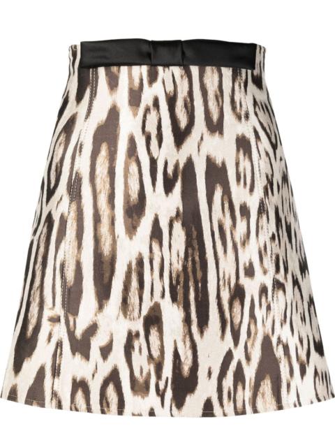 GIAMBATTISTA VALLI bow-detail animal-print skirt