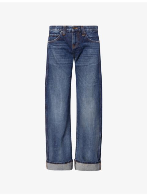 KHAITE Karo Turn-Up Straight-Leg Denim Jeans