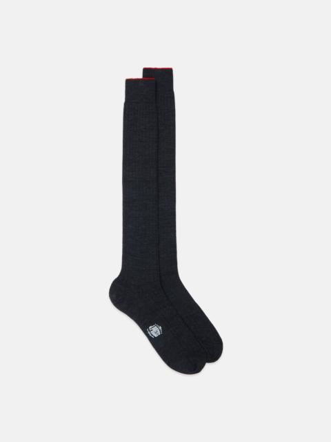 J. PRESS MADE-IN-ITALY CHARCOAL OVER-THE-CALF MERINO WOOL SOCKS