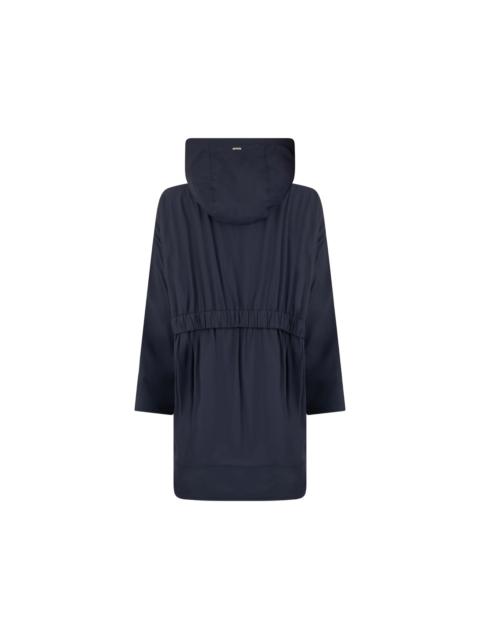 Herno Herno Lightweight Parka Coat Blue Elastane Polyamide